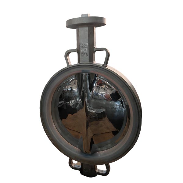 Double Shaft Polished Disc CF8 Body Silicon Rubber Wafer JIS 10K Butterfly Valve